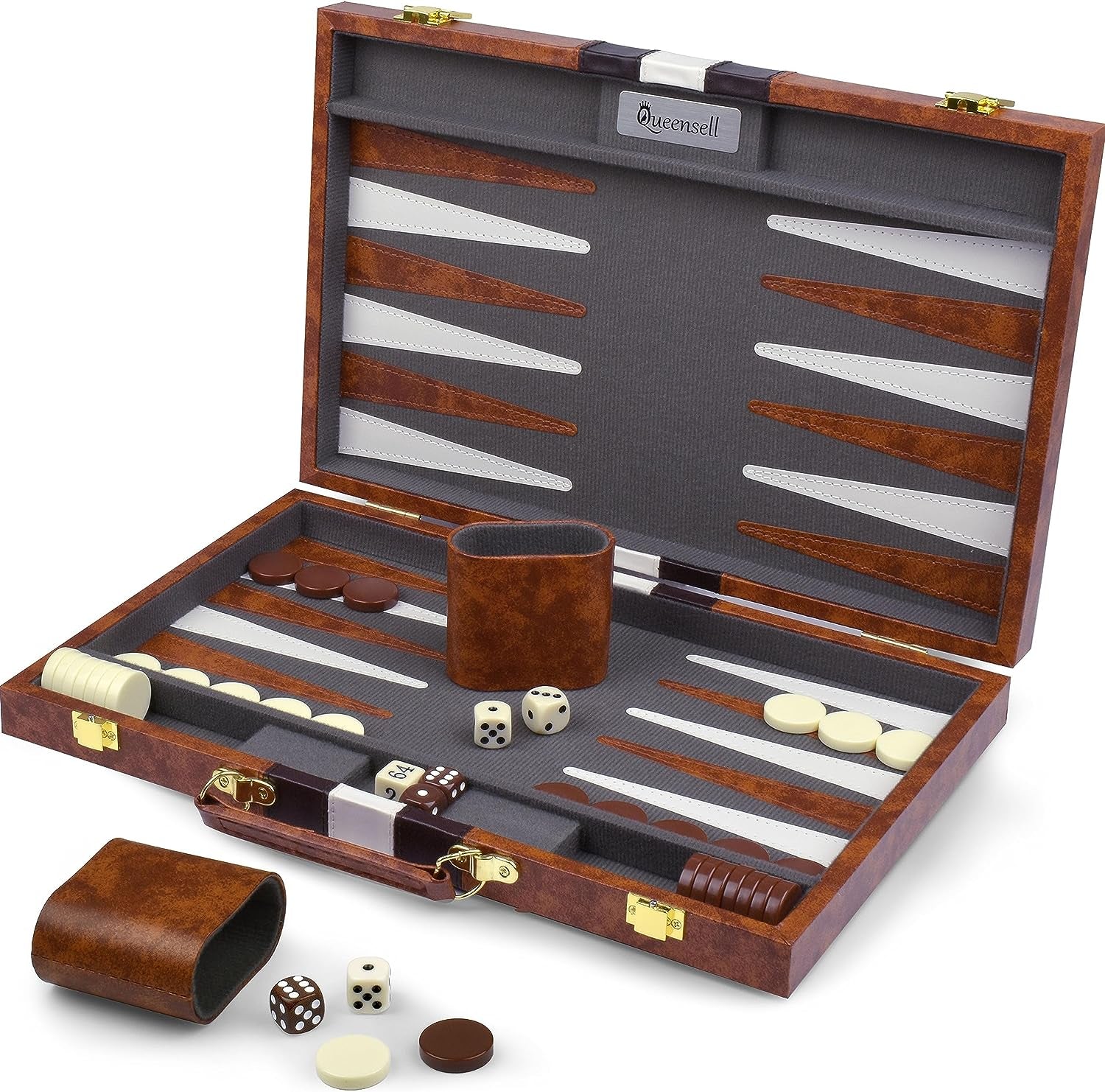 Backgammon Sets for Adults - Backgammon Board Games for Adults and Kids - Travel Backgammon Set - Backgammon 15 Inch Board and 32 Backgammon Pieces in One Quality Backgammon Set