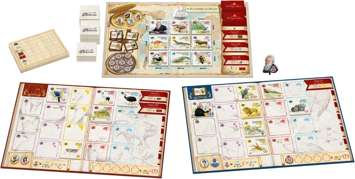 In the Footsteps of Darwin | Tile Laying Board Game | Ages 8+ | 2 to 5 Players | 30 Minutes