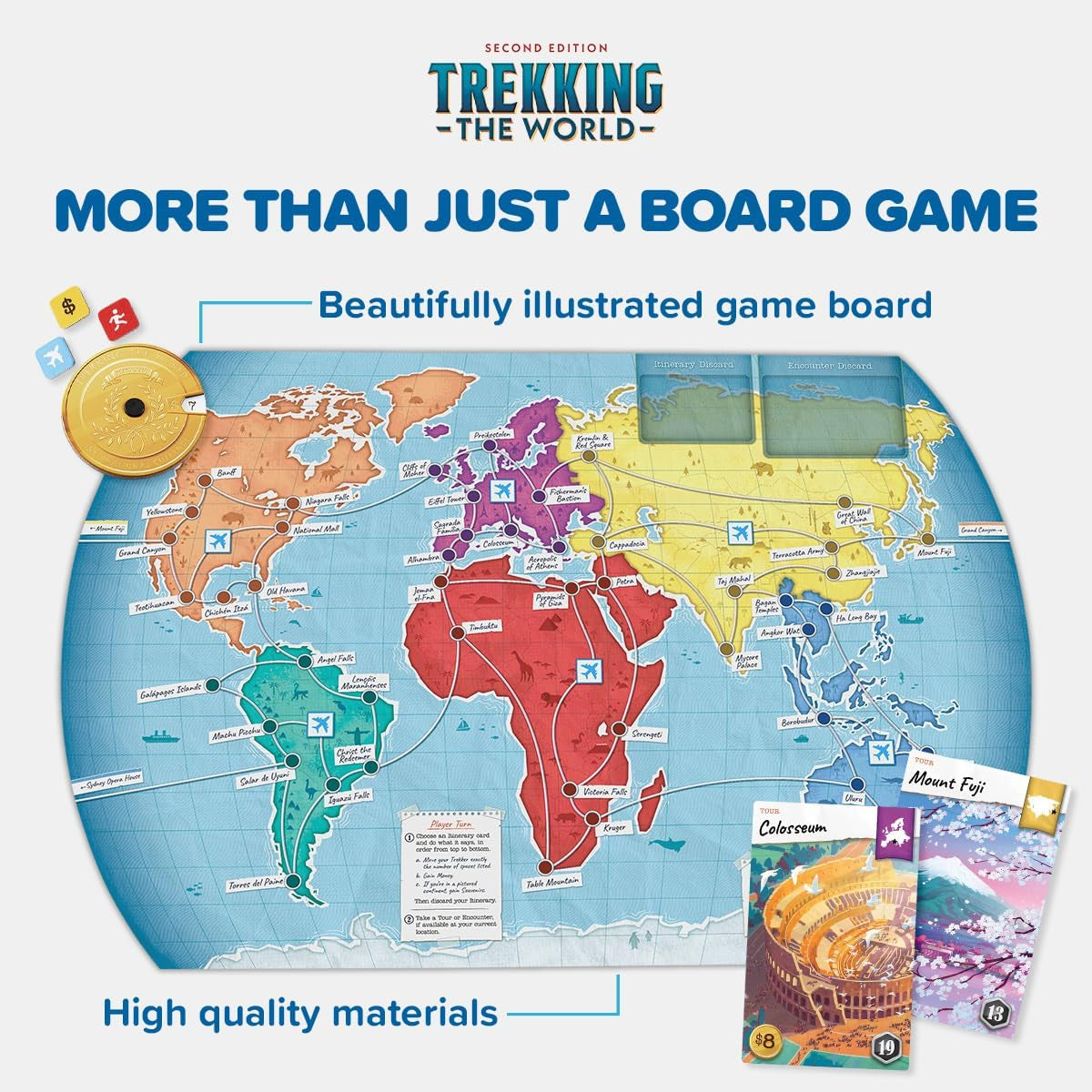 Trekking the World (2Nd Edition) - the Award-Winning Family Board Game | Great for Kids Ages 10 and up | Easy to Learn | Designed for Globetrotters by