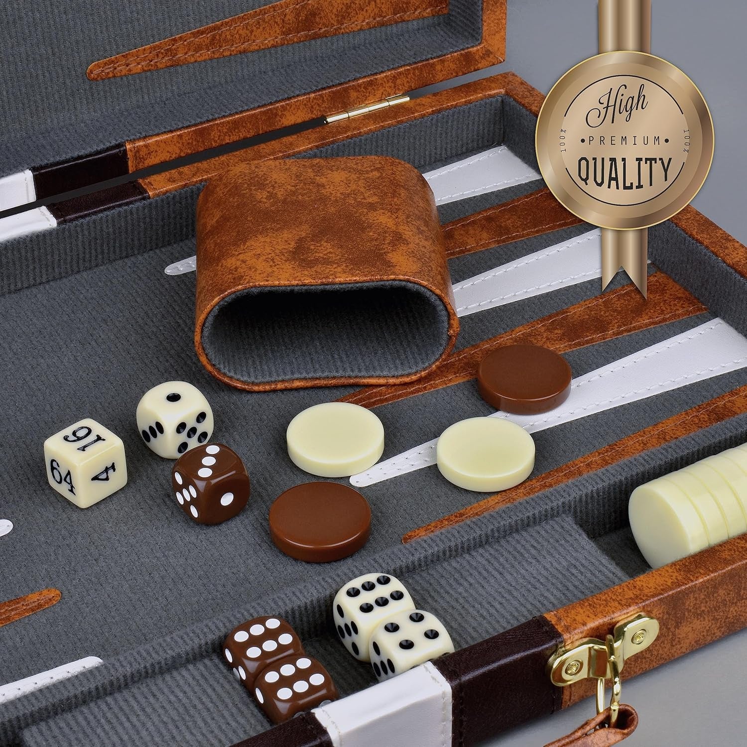 Backgammon Sets for Adults - Backgammon Board Games for Adults and Kids - Travel Backgammon Set - Backgammon 15 Inch Board and 32 Backgammon Pieces in One Quality Backgammon Set